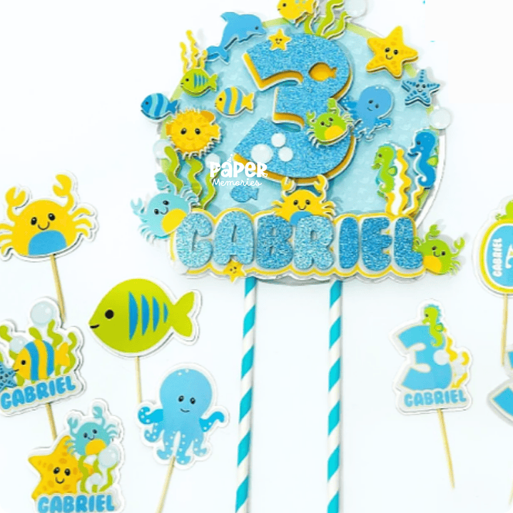 Topper cake y 12 Mini toppers 2