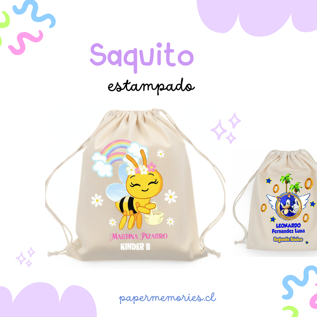 Saquito mochila personalizadas 1