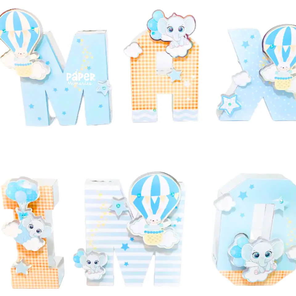 Letras decorativas baby shower 3D  1
