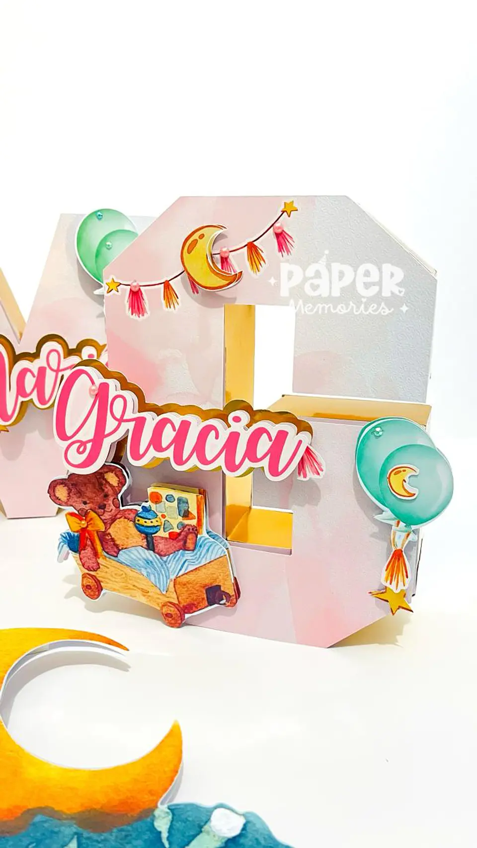 Letras decorativas baby shower 3D  4