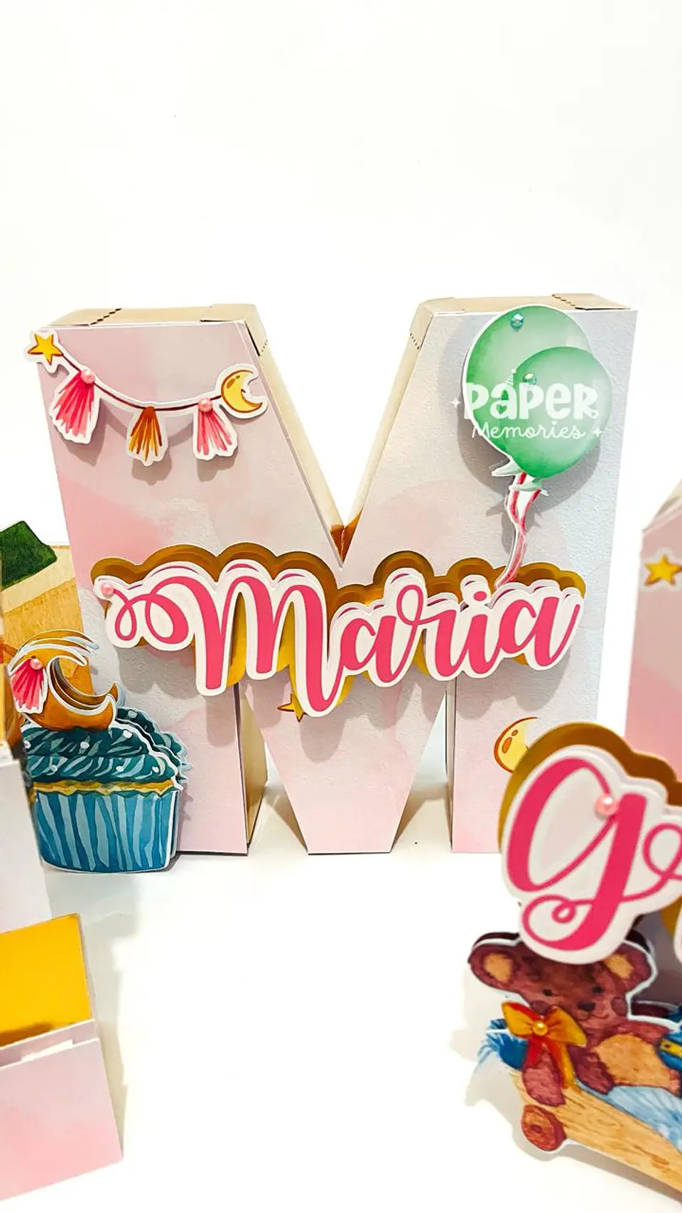 Letras decorativas baby shower 3D  3