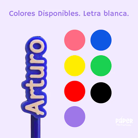 Aplique con nombre para lápiz