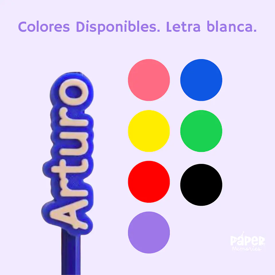 Aplique con nombre para lápiz 1