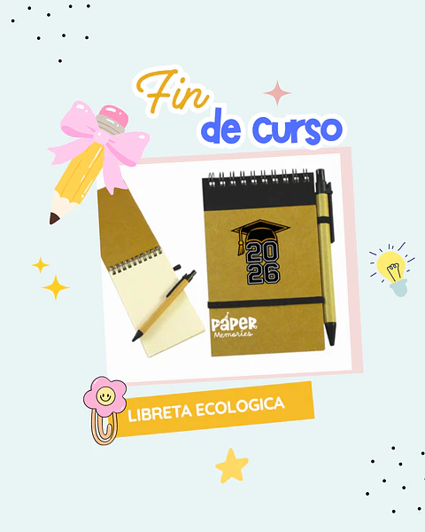 Libreta ecológica estampada.