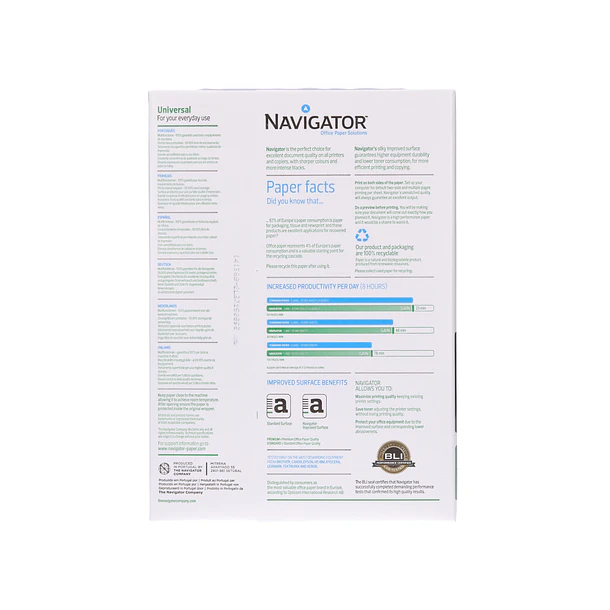  Papel fotocopia A4 80gr Navigator 5x500fl. 2