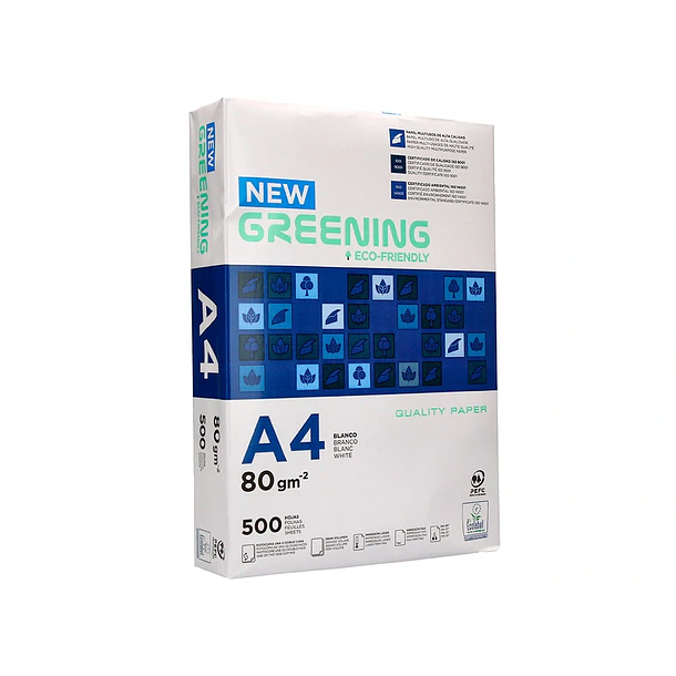 Papel fotocopia A4 80gr Greening 5x500fl. 