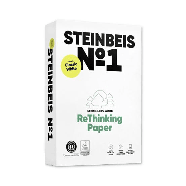    Papel fotocopia steinbeis n.1 100% reciclado A4 80 gr  1 x 500 fl 