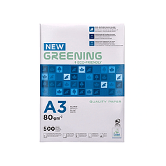 Papel fotocopia A3 80gr Greening 500fl.