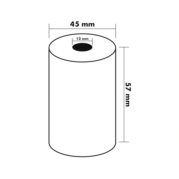 Rolo termico para impressora 57x45x11 mm pack 10 un 2