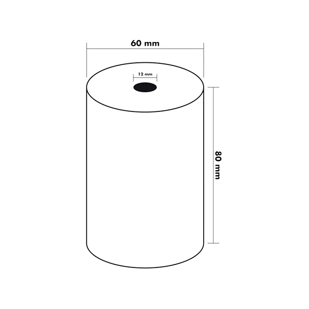Rolo termico para impressora 80x60x11 mm pack 10 un 2