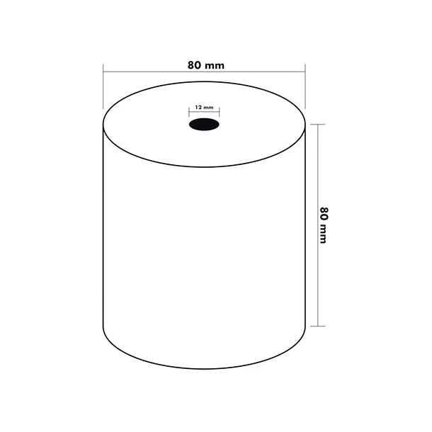 Rolo termico para impressora 80x80x11 mm pack 5 un 2