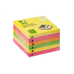 Bloco notas adesivas 76x76mm cores neon sortidas zig-zag  6un.
