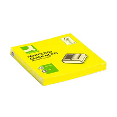 Bloco notas adesivas amarelo neon 76x75mm zig-zag 6un.