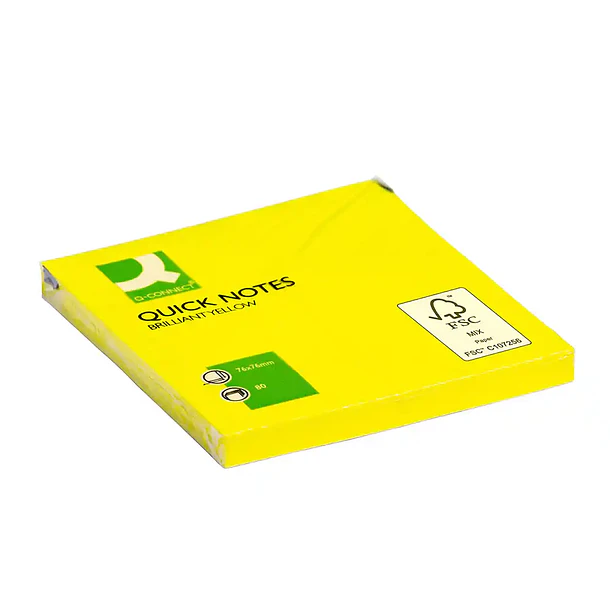 Bloco notas adesivas amarelo fluor. 76x76 80fl. 6un. 