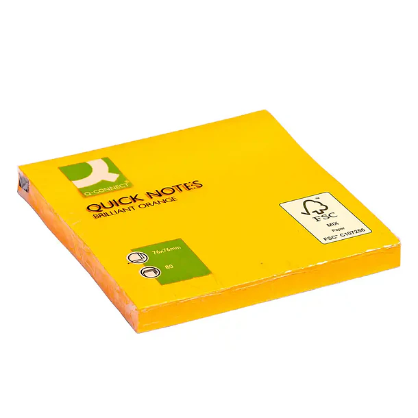 Bloco notas adesivas laranja flur. 76x76 80fl. 6un. 
