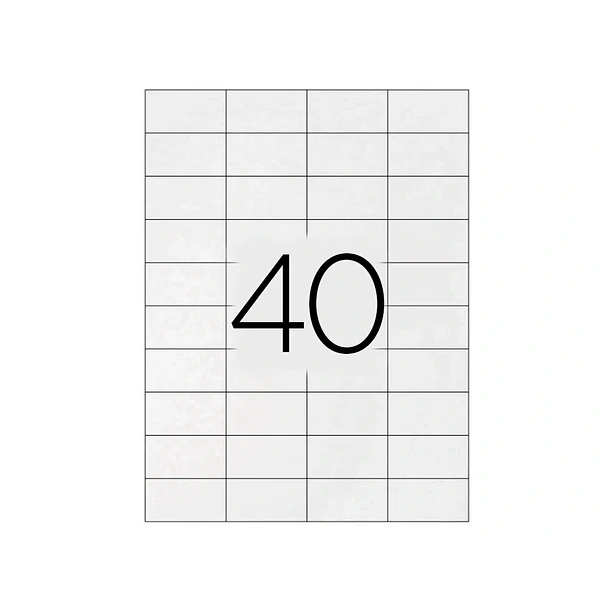 Etiquetas adesivas A4 52,5 x 297 mm. 