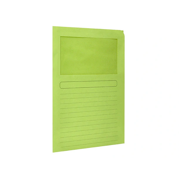Classificador cartolina c/ janela  A4 180gr verde 50 un. 
