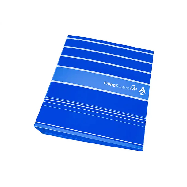Pasta de arquivo A4 L/80 c/ caixa azul 2