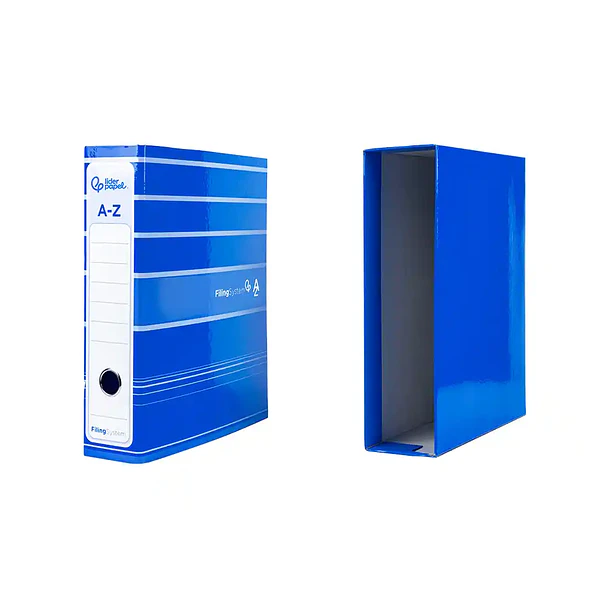 Pasta de arquivo A4 L/80 c/ caixa azul 3