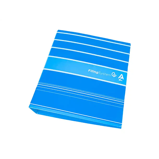 Pasta de arquivo A4 L/80 c/ caixa azul celeste 2