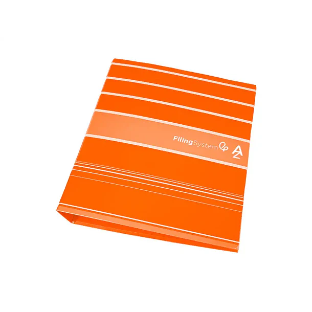 Pasta de arquivo A4 L/80 c/ caixa laranja 2
