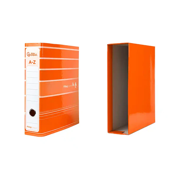 Pasta de arquivo A4 L/80 c/ caixa laranja 4
