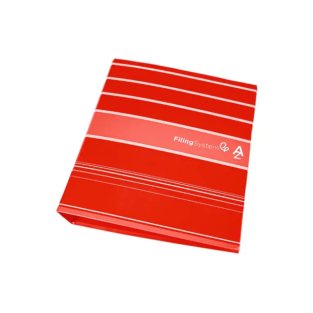 Pasta de arquivo A4 L/80 c/ caixa vermelho 2