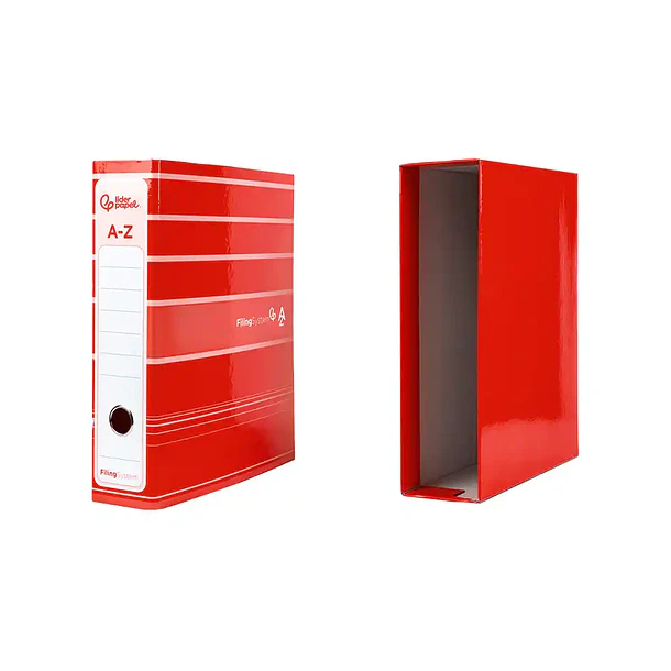 Pasta de arquivo A4 L/80 c/ caixa vermelho 3