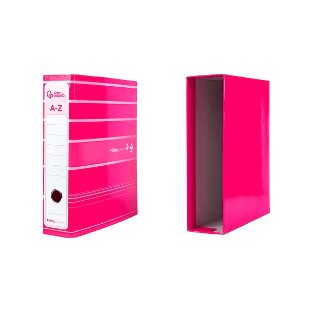 Pasta de arquivo A4 L/80 c/ caixa rosa 2