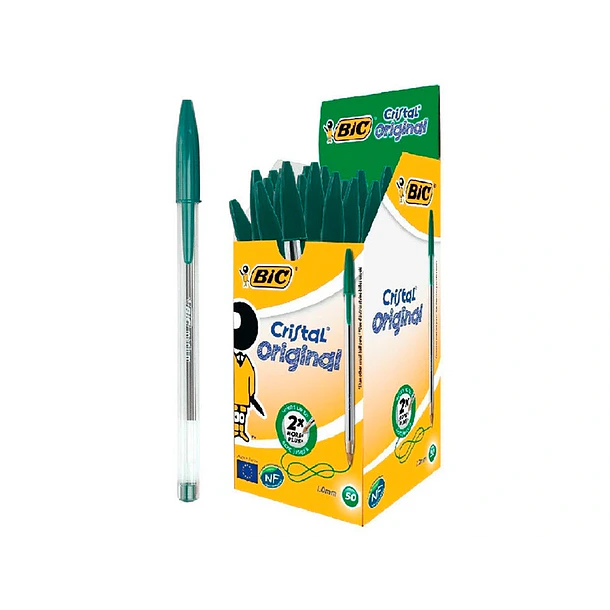 Esferografica bic cristal verde cx 50 un 1