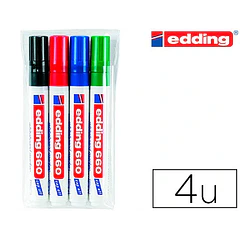 Marcador quadro branco edding 660 sortido recarregavel.pack 4