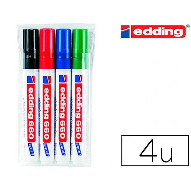 Marcador quadro branco edding 660 sortido recarregavel.pack 4 1