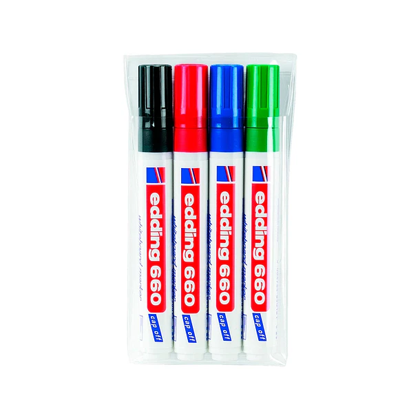 Marcador quadro branco edding 660 sortido recarregavel.pack 4 2