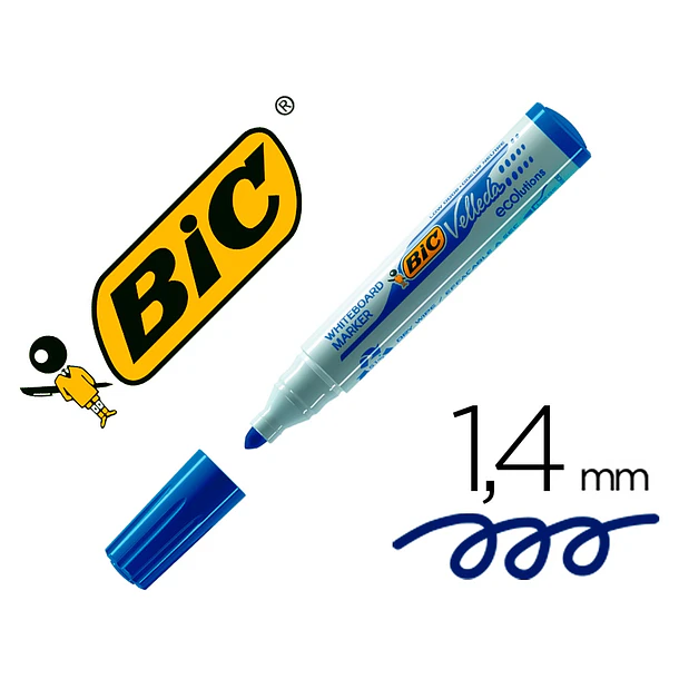 Marcador  bic velleda azul cx 12 1
