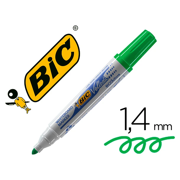 Marcador   bic velleda verde cx 12 1