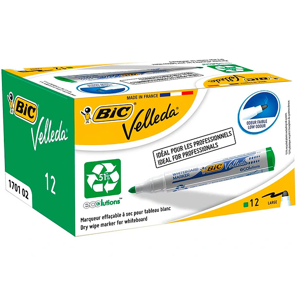 Marcador   bic velleda verde cx 12 4