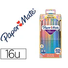Marcador paper mate estojo rigido de 16 cores 1