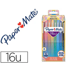 Marcador paper mate estojo rigido de 16 cores