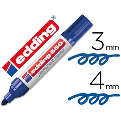 Marcador edding 550 azul  cx 10