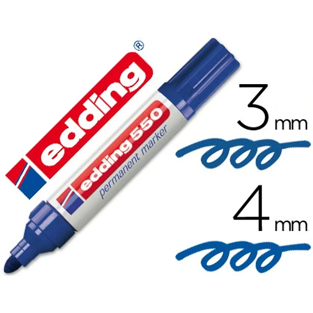 Marcador edding 550 azul  cx 10 1