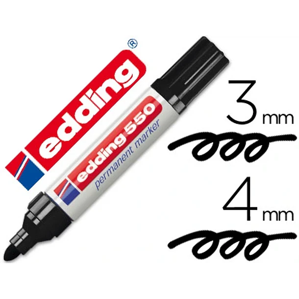 Marcador edding 550 preto  cx 10 1