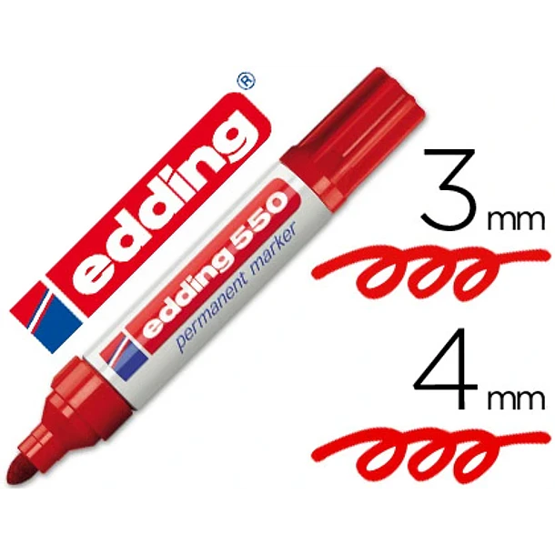 Marcador edding 550 vermelho cx 10 1
