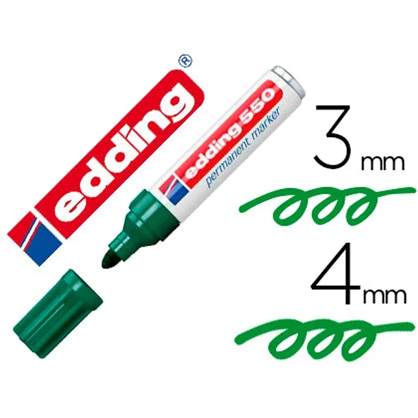 Marcador edding 550 verde cx 10 1