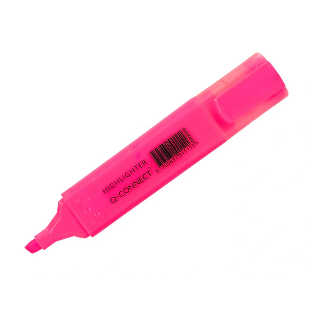 Marcador fluorescente ponta biselada rosa cx 10 2