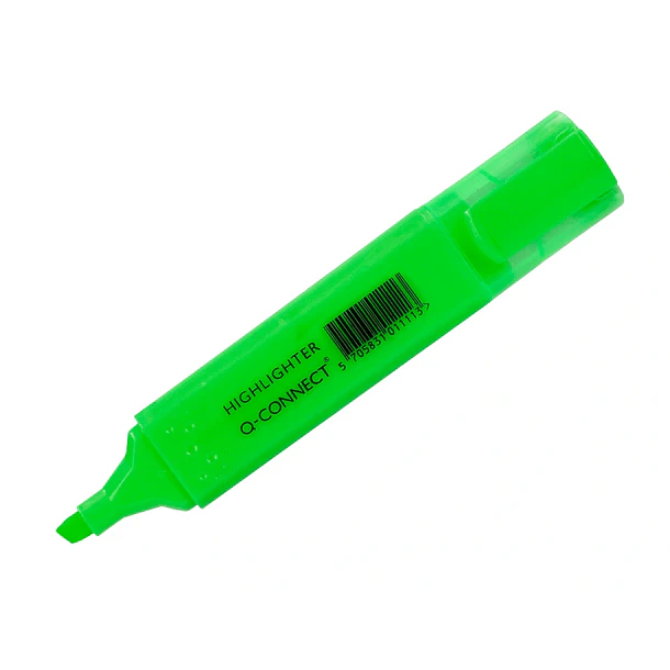Marcador fluorescente ponta biselada  verde cx 10 2