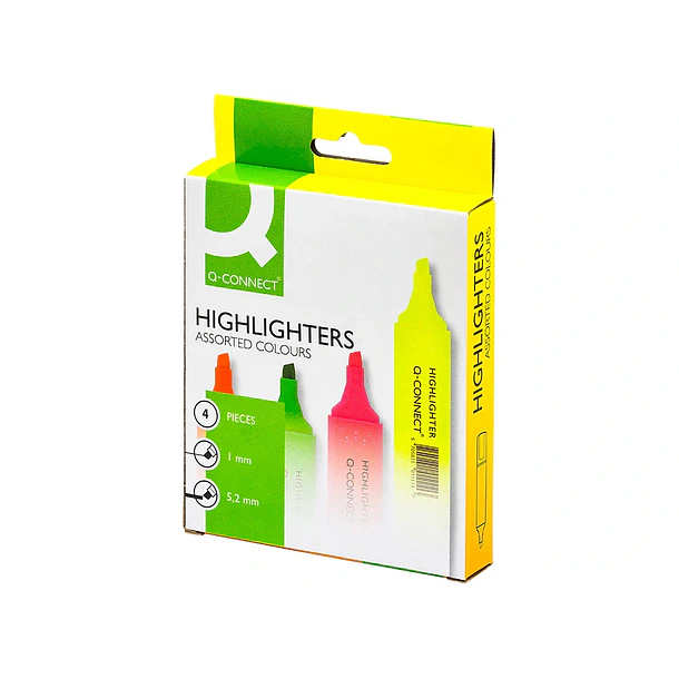 Marcador fluorescente ponta biselada  pack 4 marc.sortidos 1