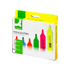 Marcador fluorescente ponta biselada pack 6 marcadores sort.
