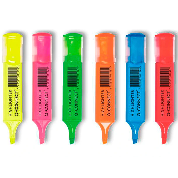 Marcador fluorescente ponta biselada pack 6 marcadores sort. 2