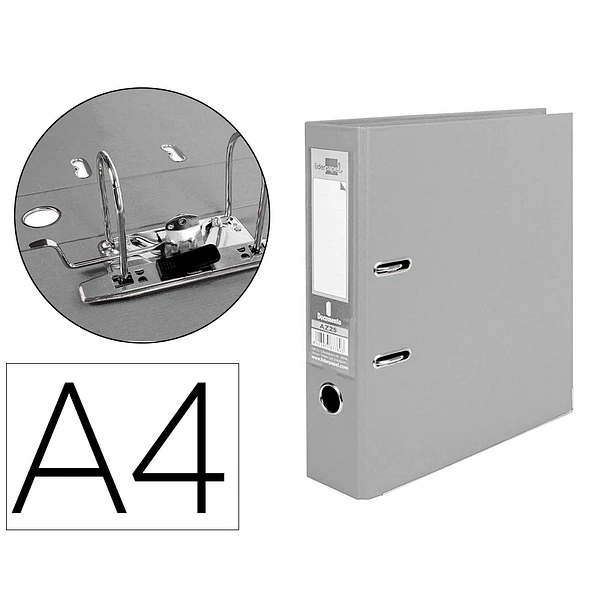 Pasta arquivo A4  L/75 f/alavanca cinza 