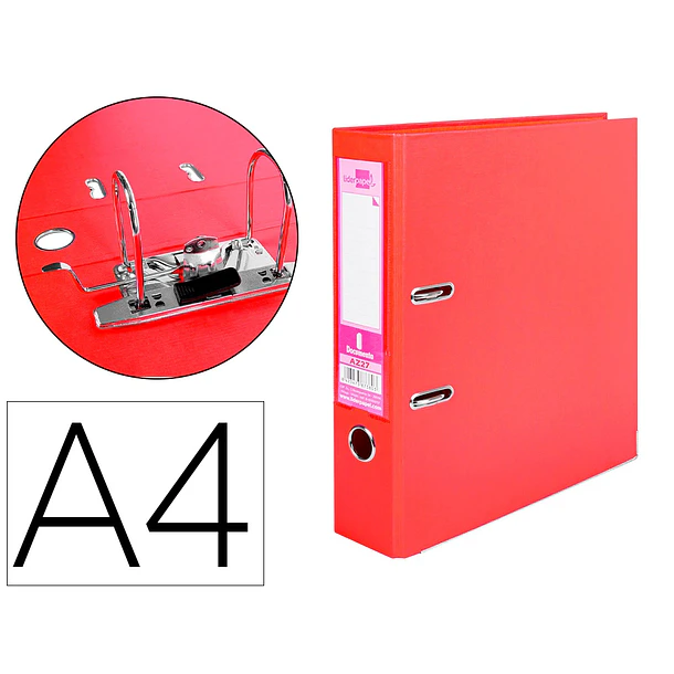 Pasta arquivo A4 L/75 f/alavanca vermelho 